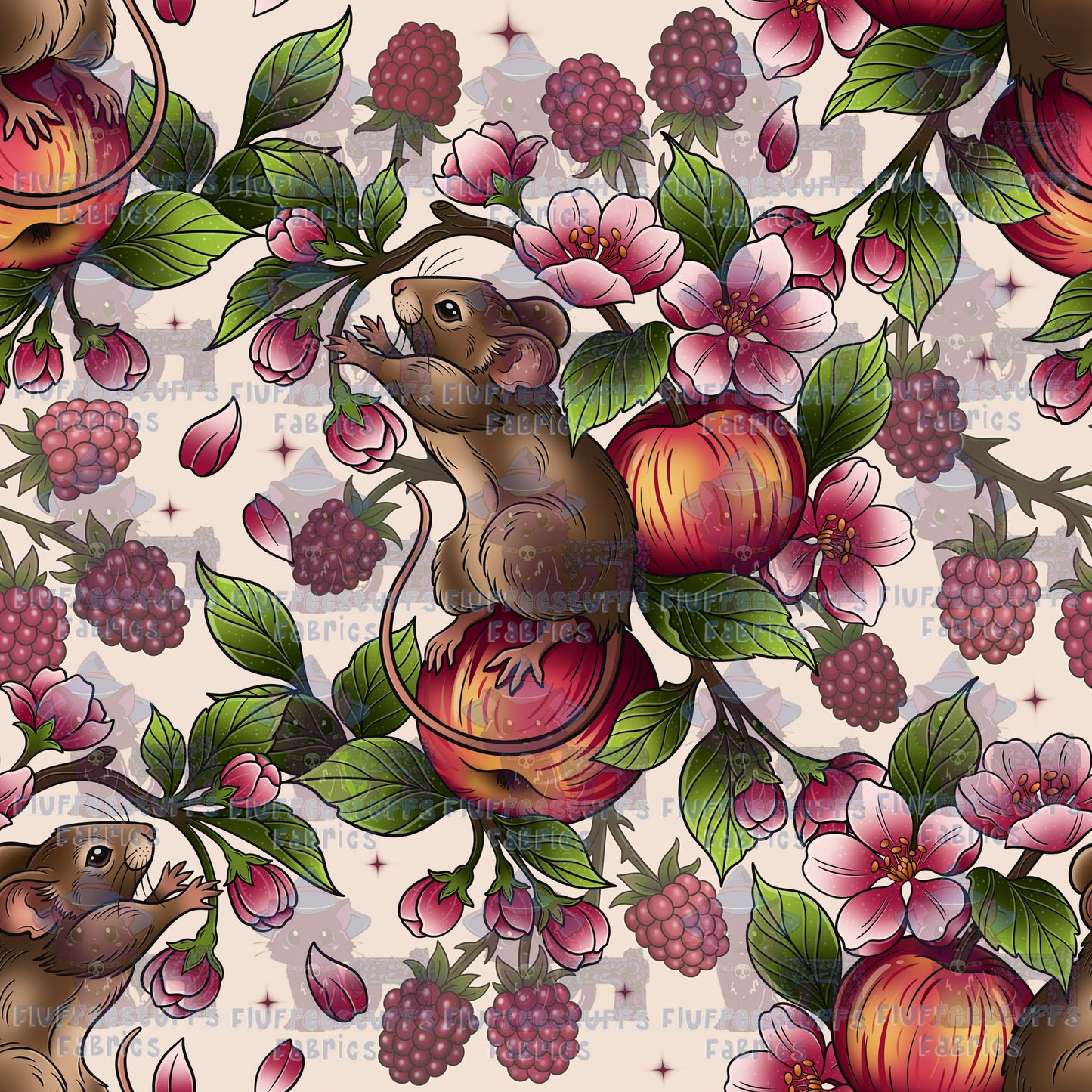 AmberLily Garden Rats Caramel and Blush