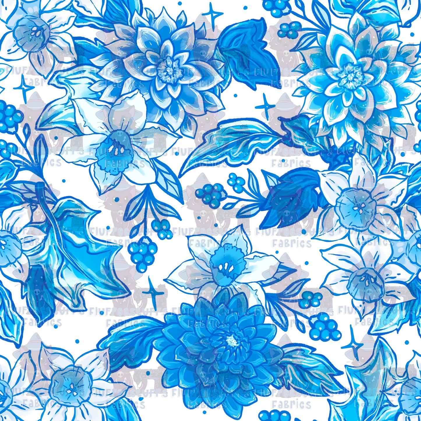 Blue Porcelain Hex Garden A_