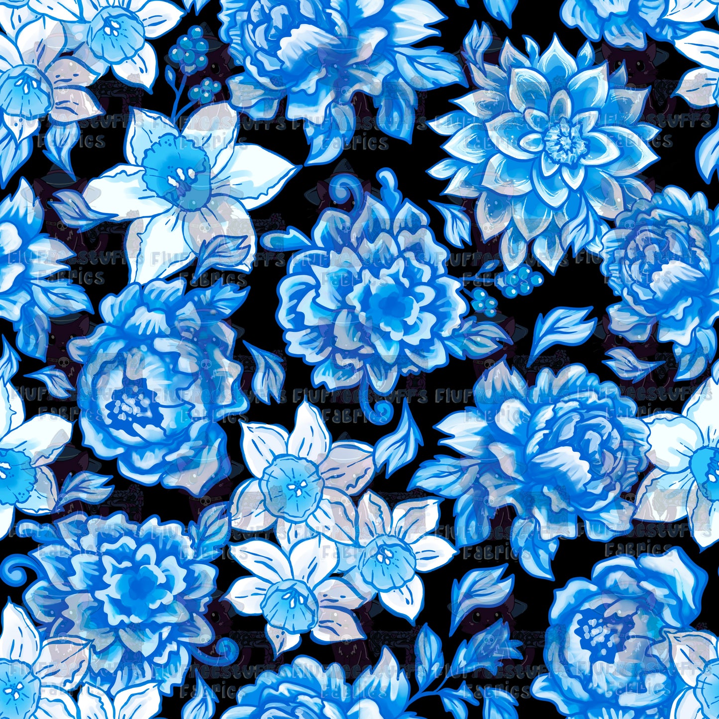 Blue Porcelain Hex Garden C