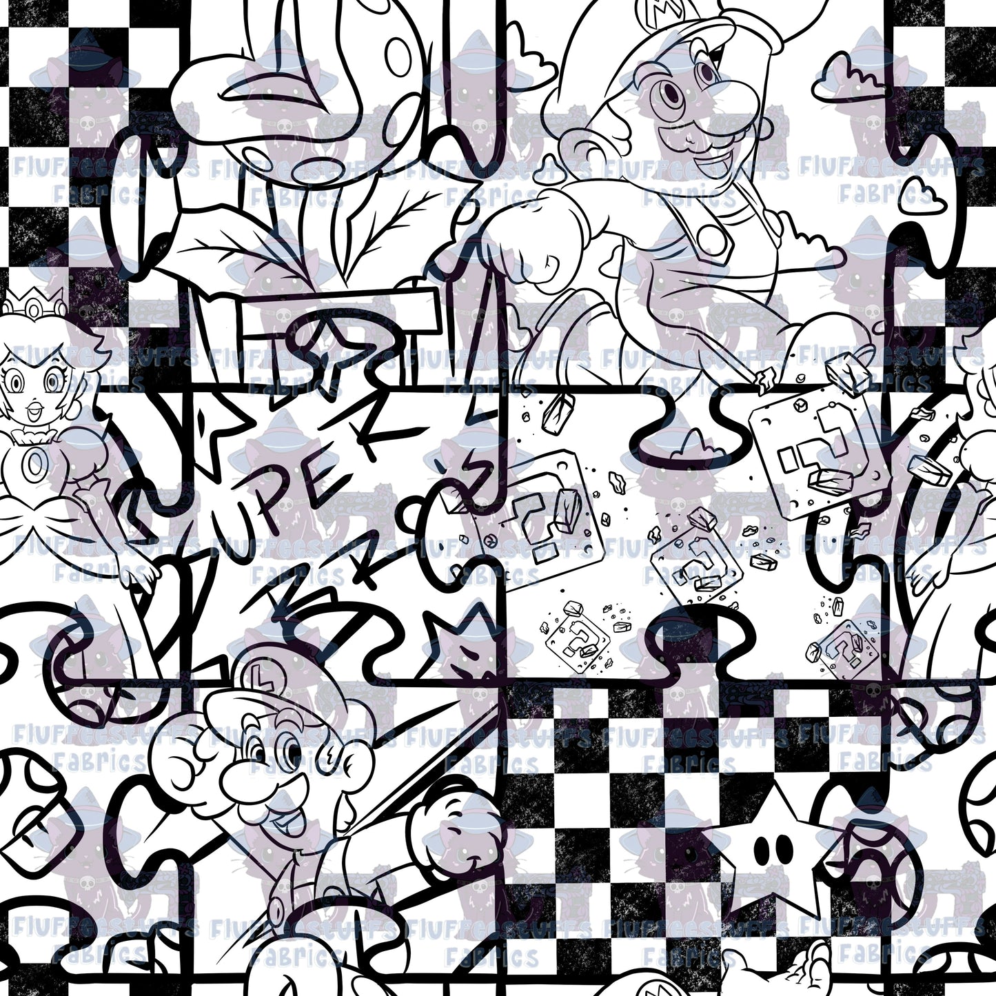 Color Me Plumber Brothers Puzzle Pieces
