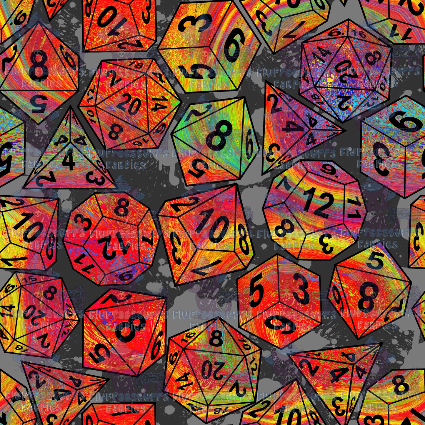 Dice Neon Splatter
