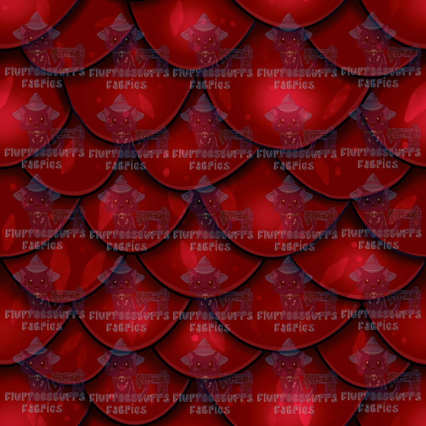 Dragon Scales Hex Red