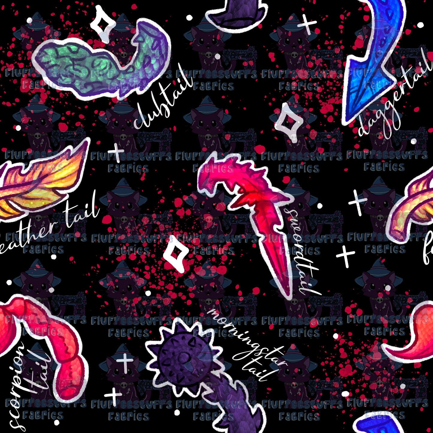 Four Wing Dragon Tails Splatter