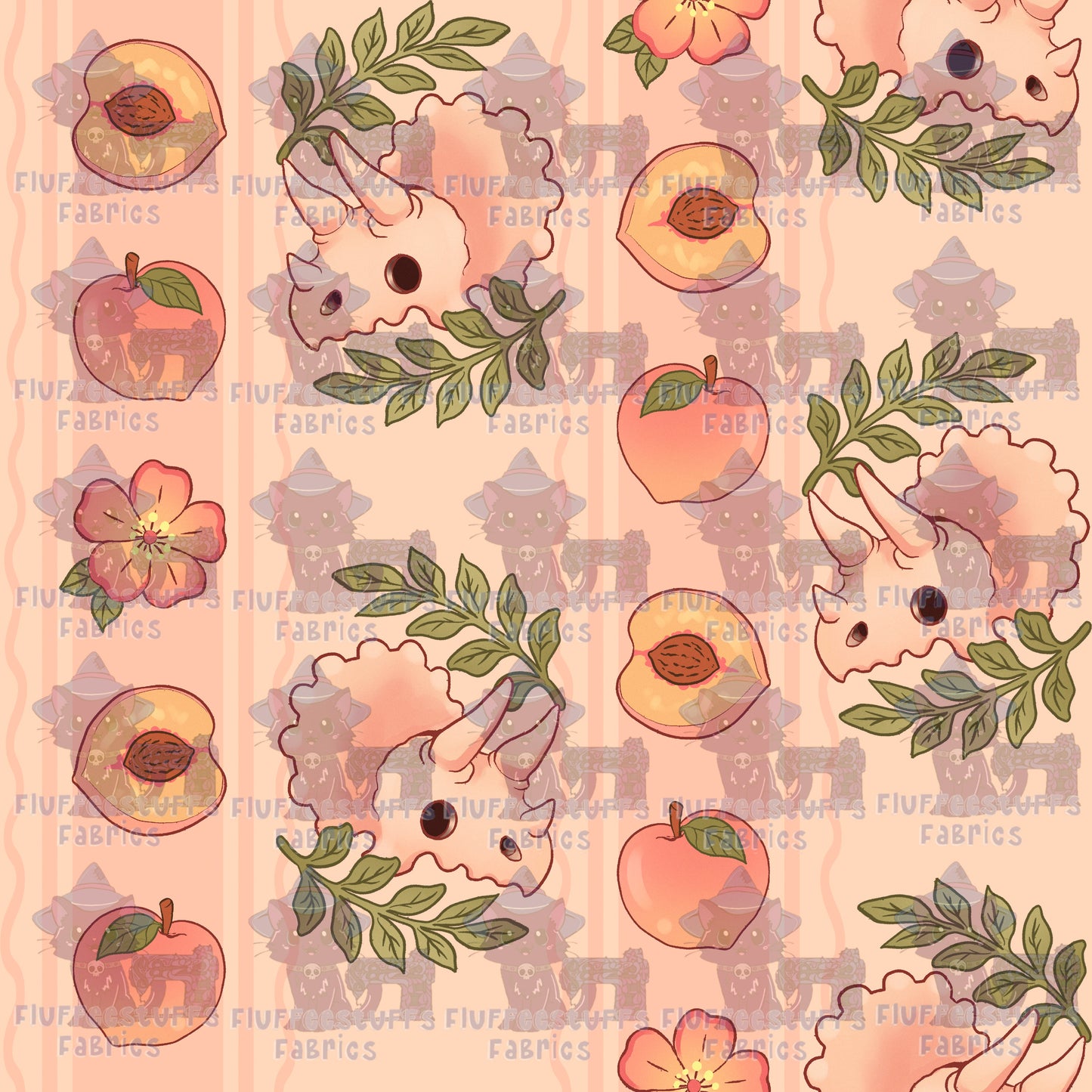 Hex Dinos Peach Triceratops Coquette