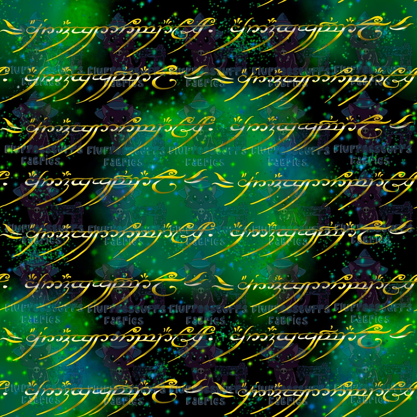 Elvish Story Script in Gold