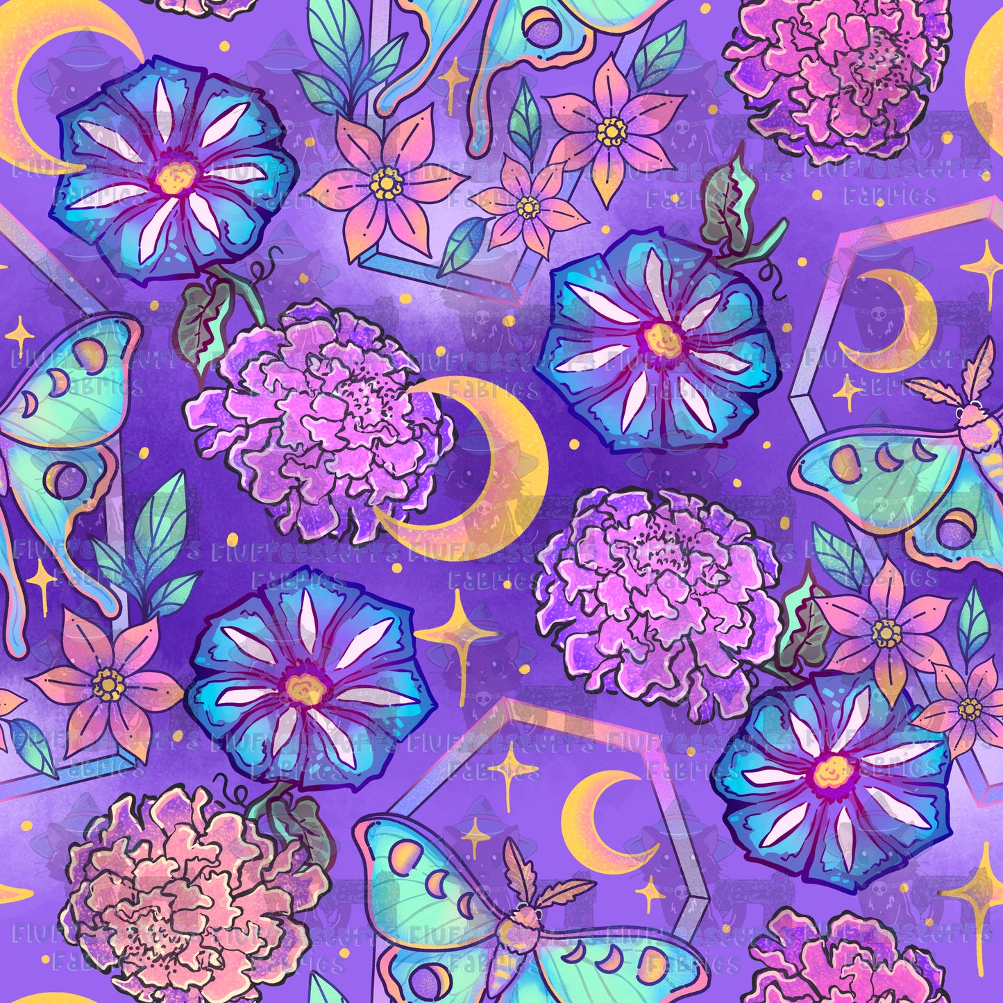 Lunar Moth Garden Hex A