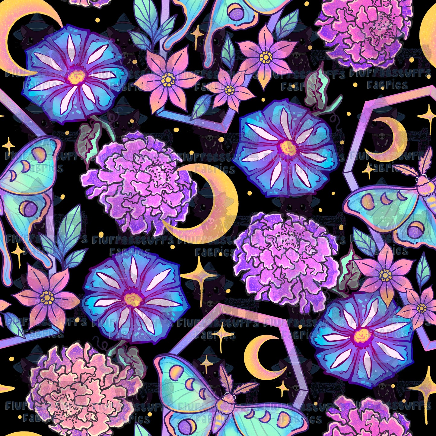 Lunar Moth Garden Hex B