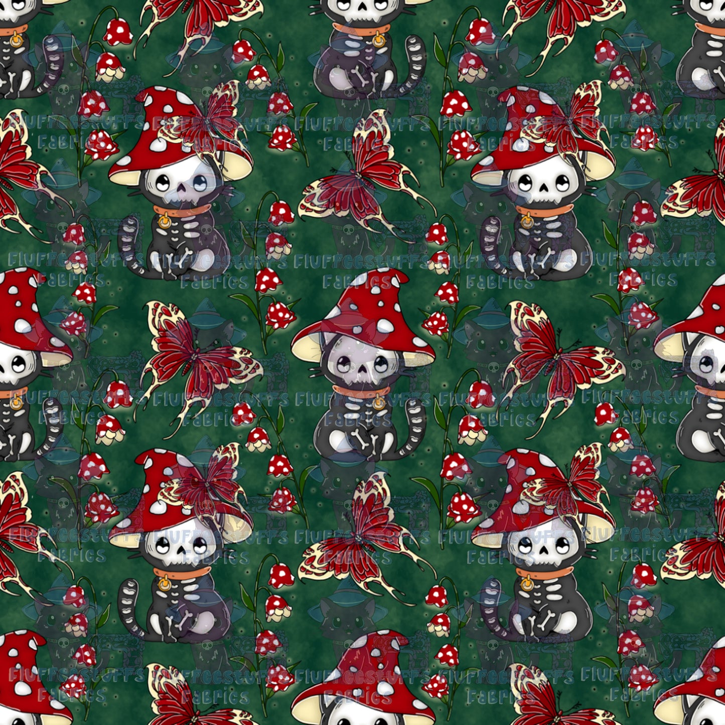 Mushroom Skeleton Kitty A