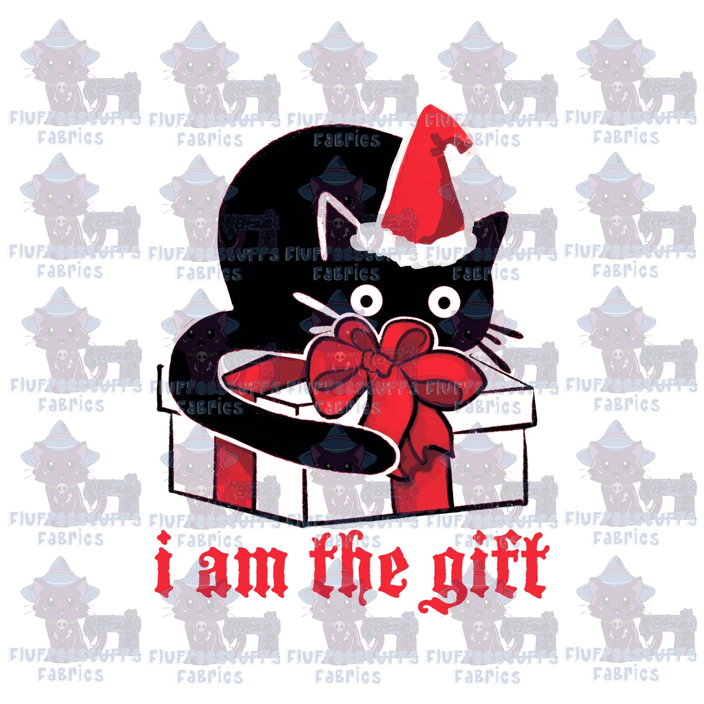 Panel Christmas Kitty Gift