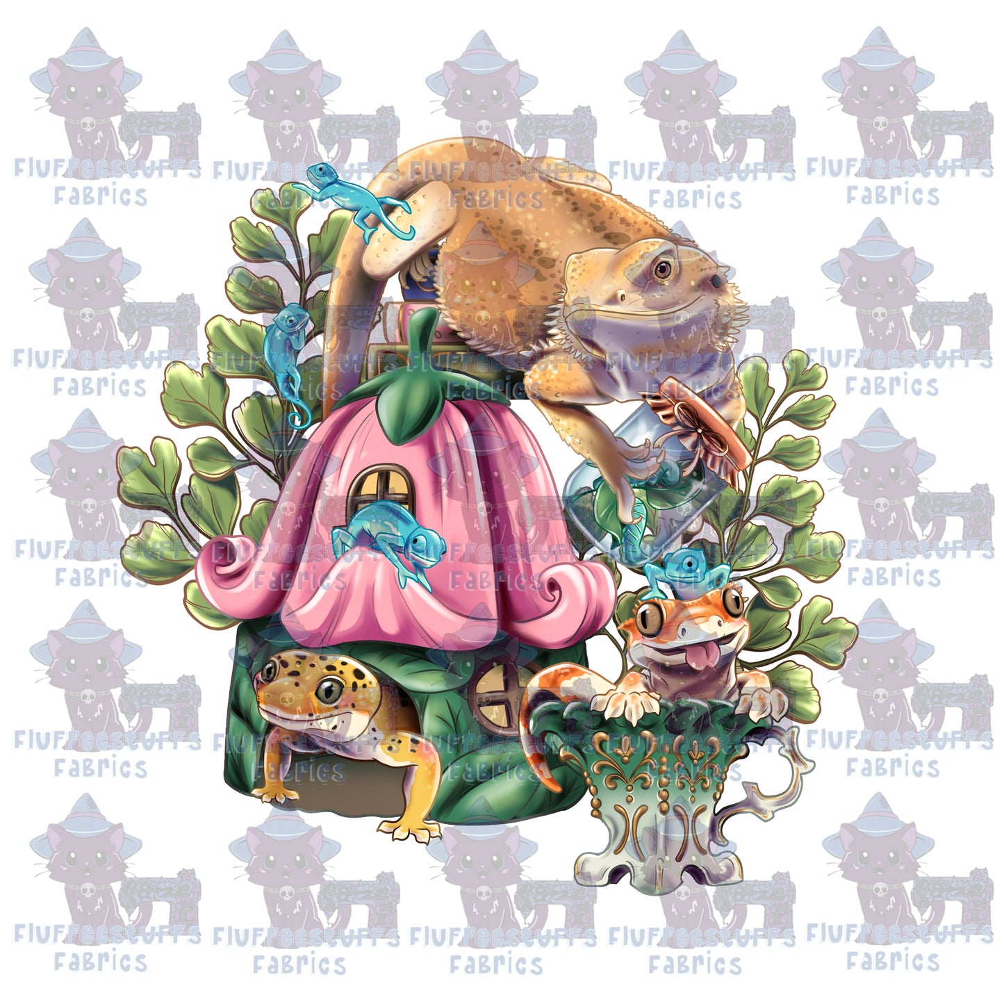 Panel Citrus Critters Fae Lizard Pals