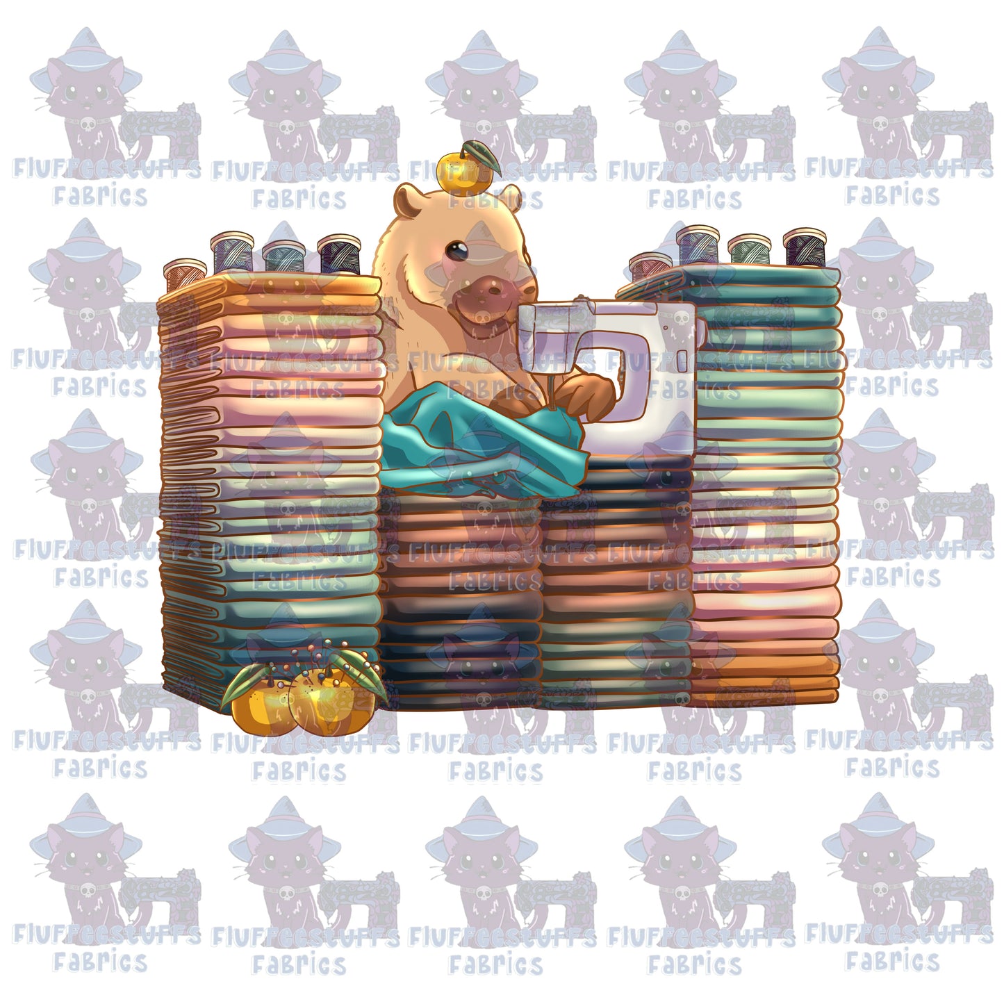 Panel Crafty Creatures Serious Capybara Seamstress