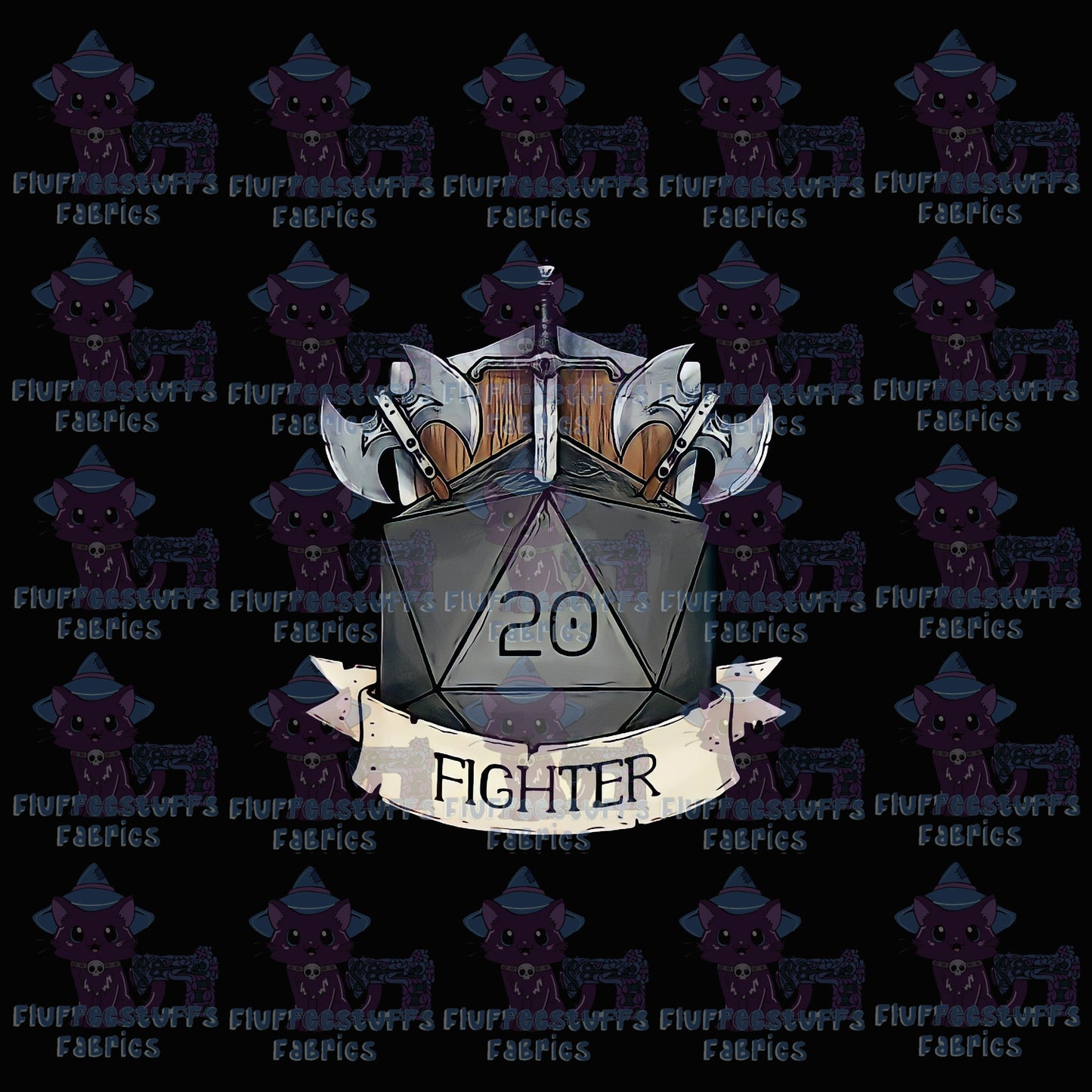 Panel DnD Fighter Dice Black