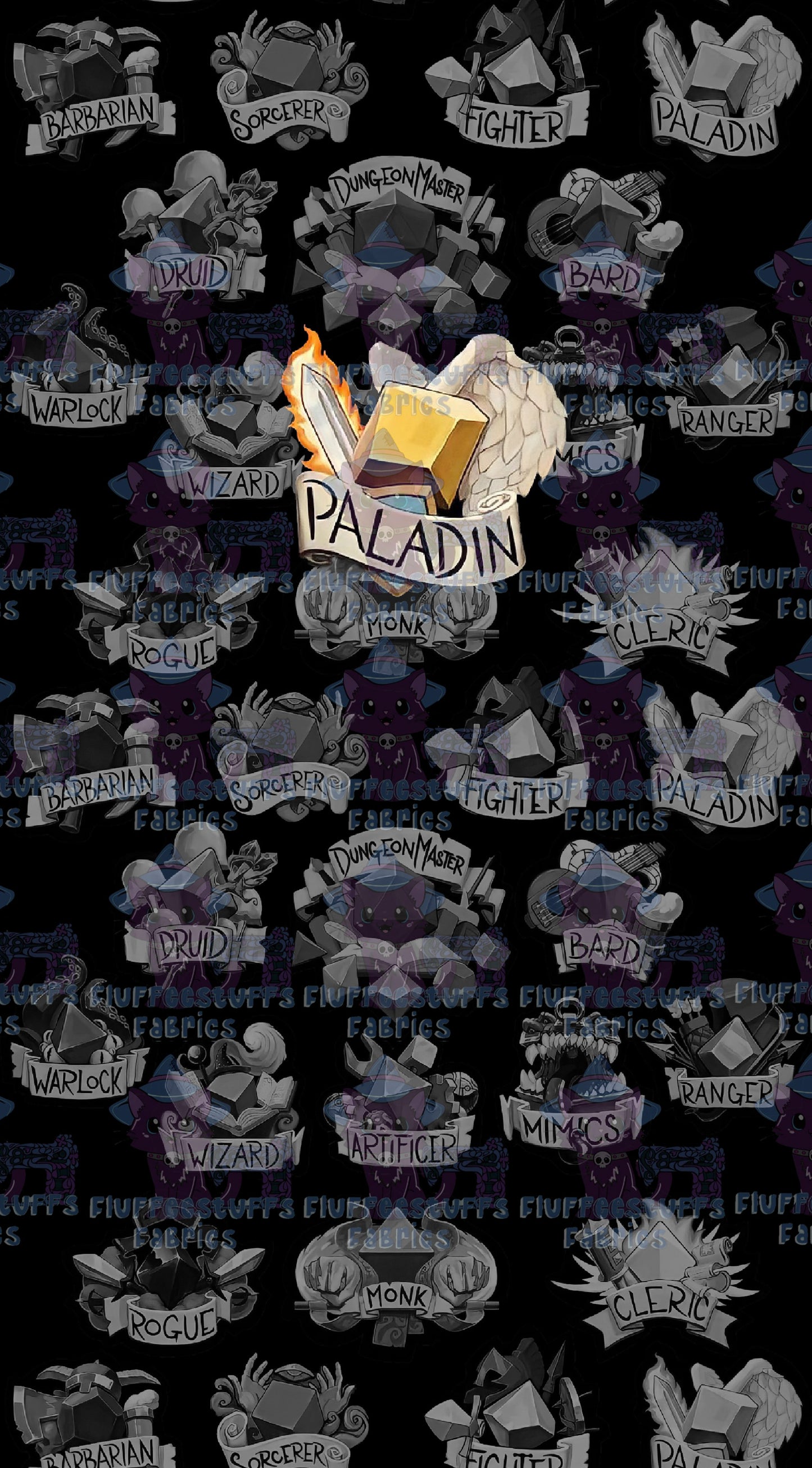 Panel DnD Paladin Dice Black