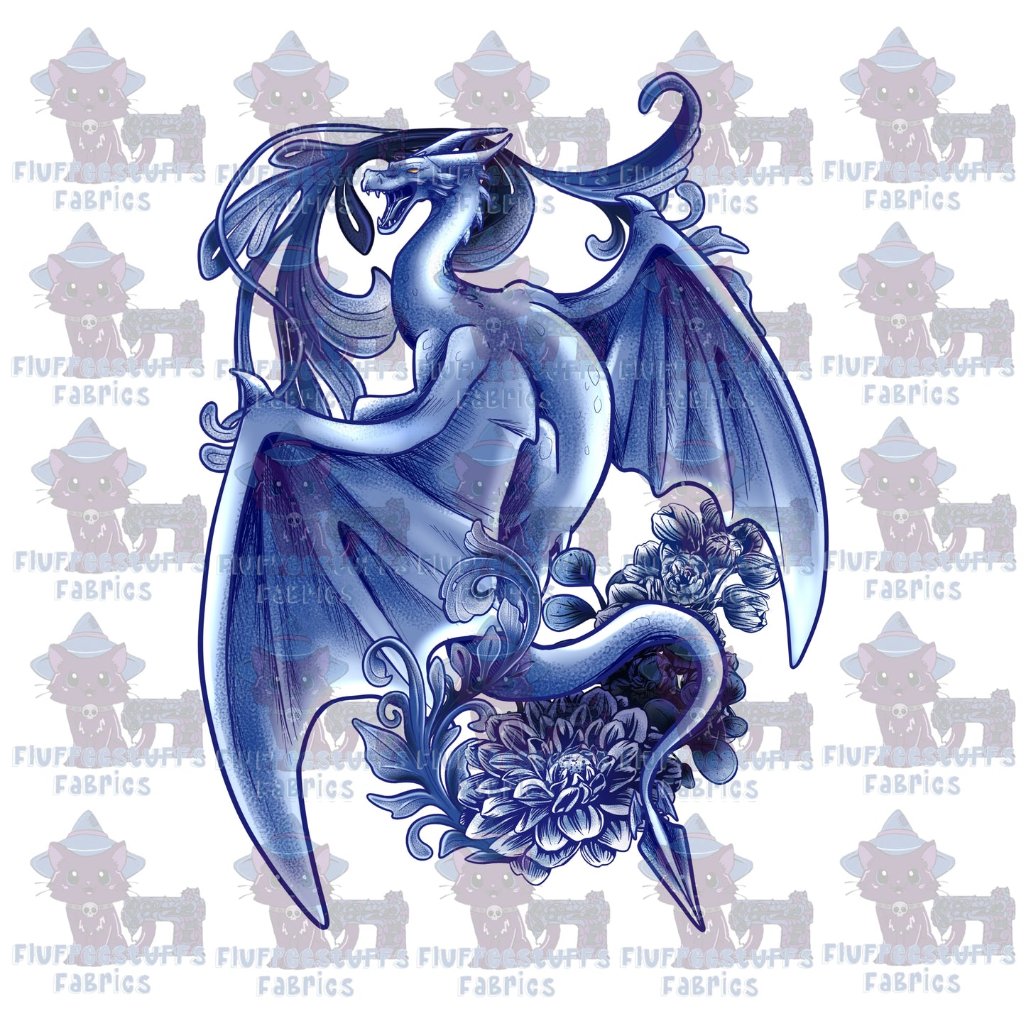 Panel Dragon Blue Dagger Tail