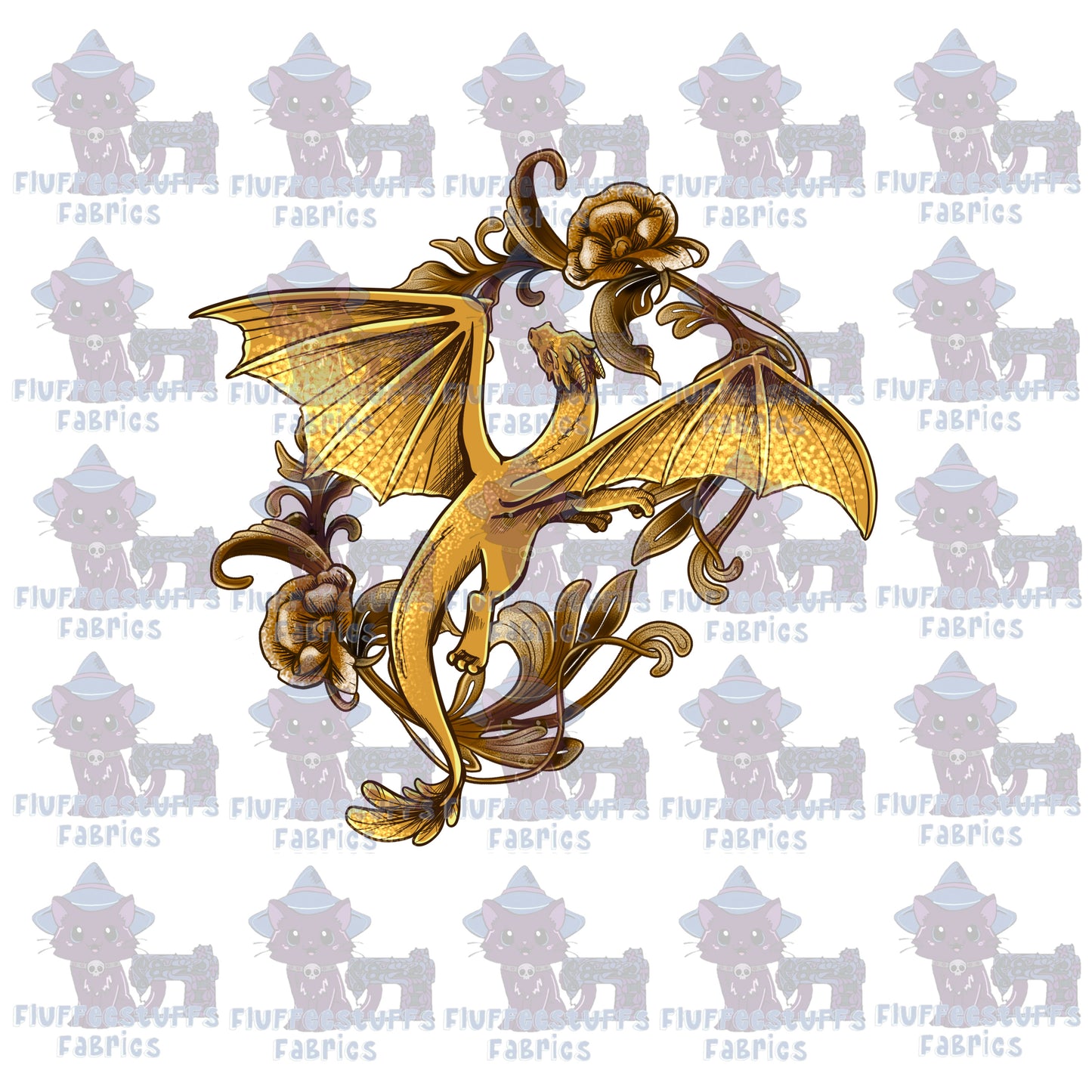 Panel Dragon Golden Feather Tail