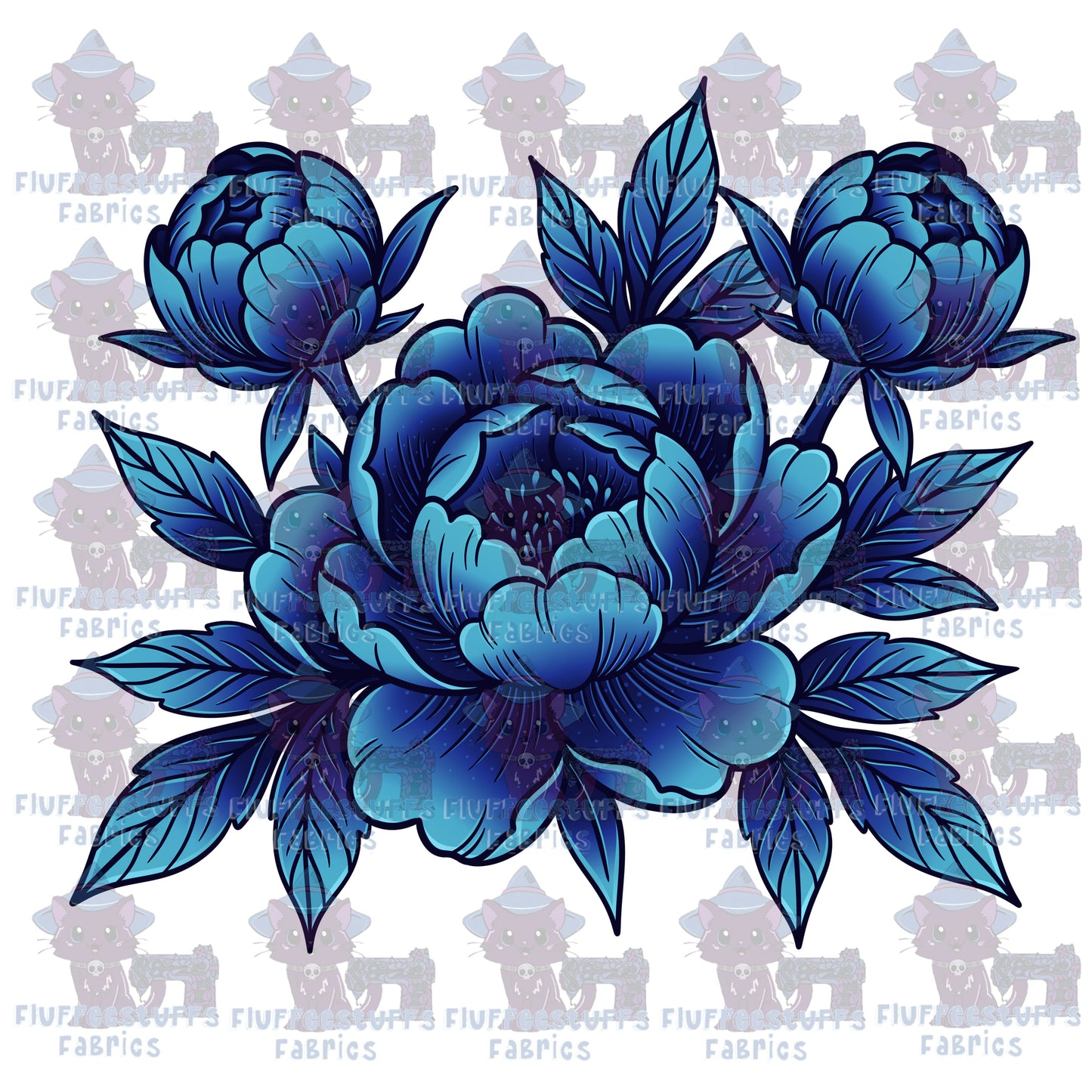 Panel Porcelain Blue Butterfly Rose