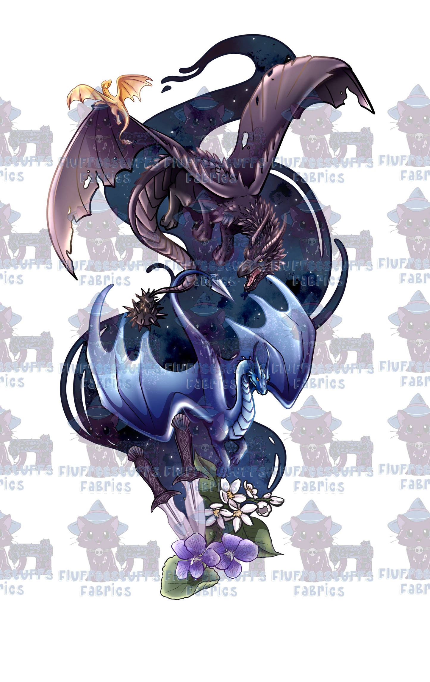 Panel Four Wing Dragons