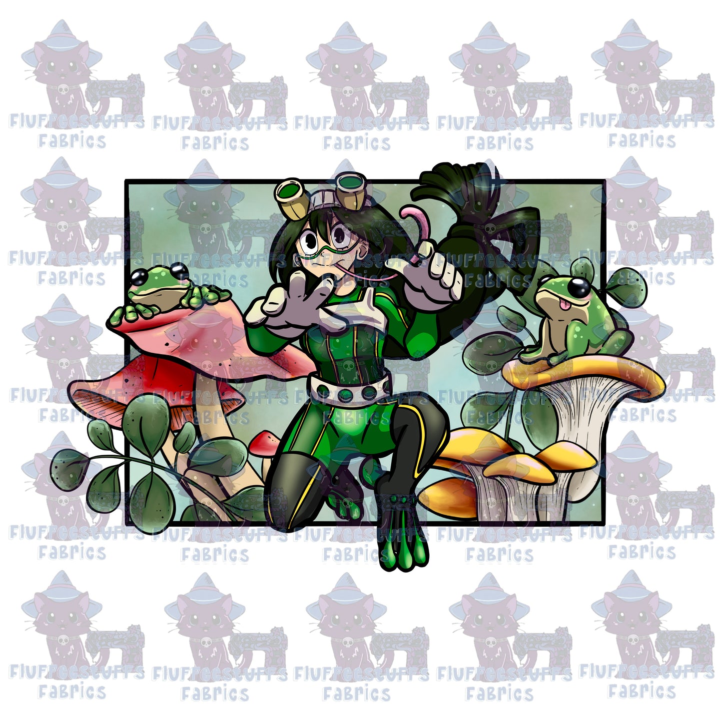 Panel Froggy Girl Floral