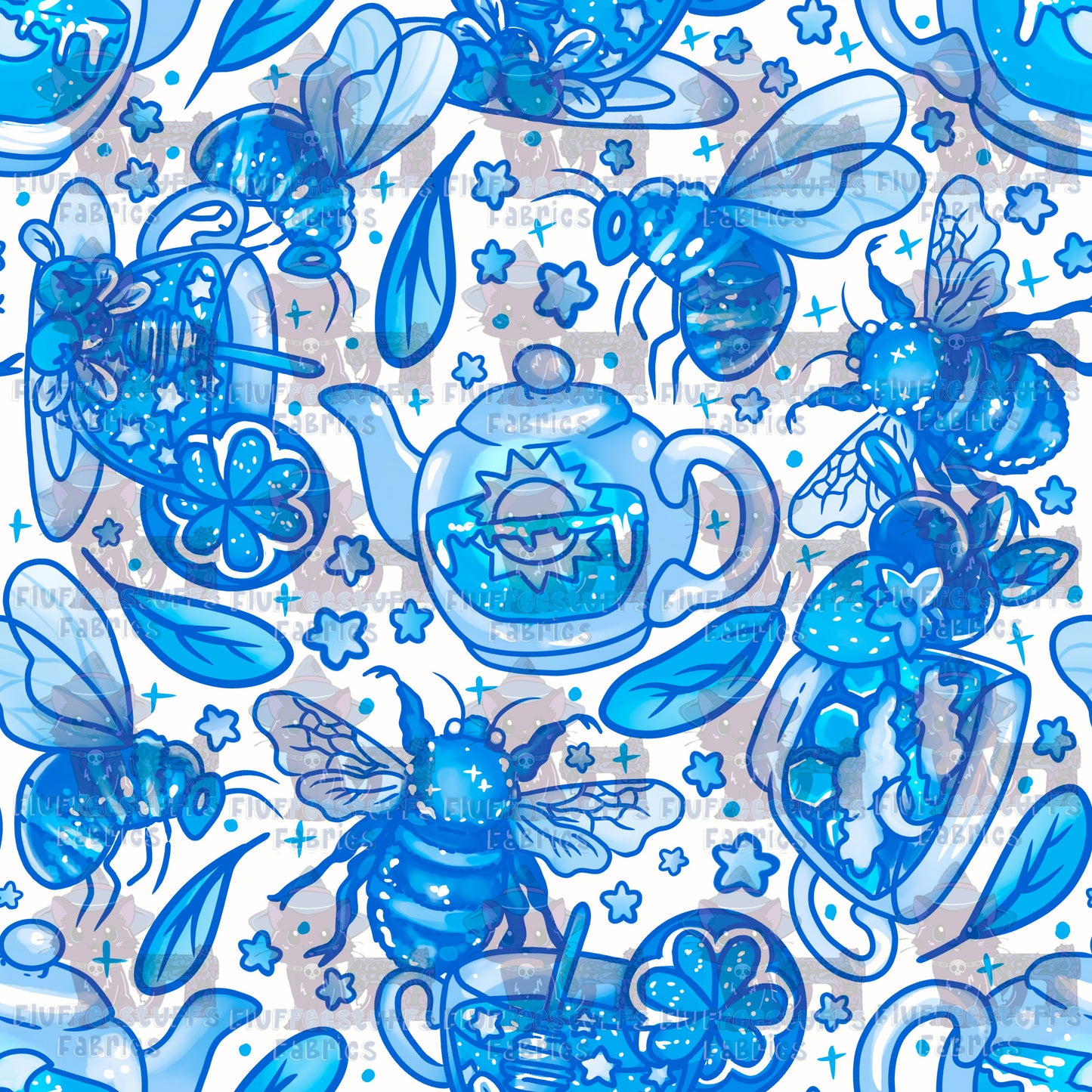 Porcelain Bees and Teas Classic Blue