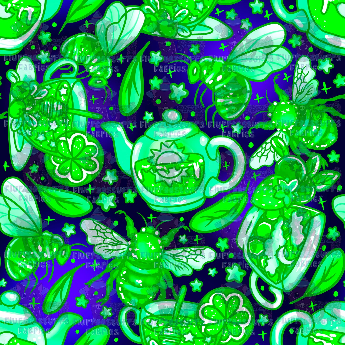 Porcelain Bees and Teas Uranium Green