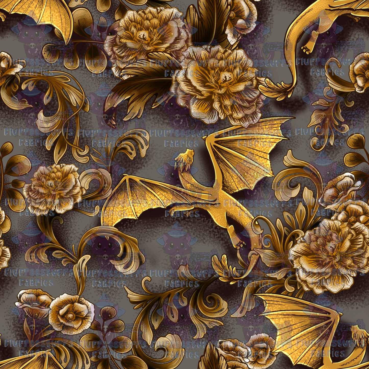 Porcelain Dragon Golden Feather Tail