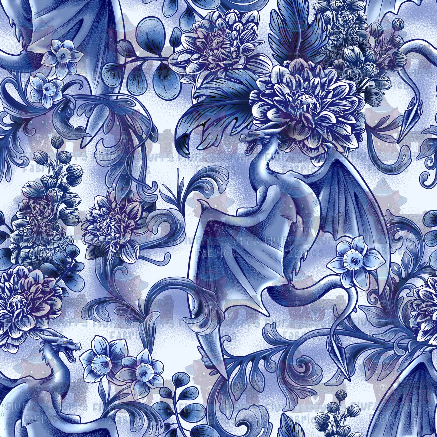 Porcelain Dragons Blue Dagger Tail