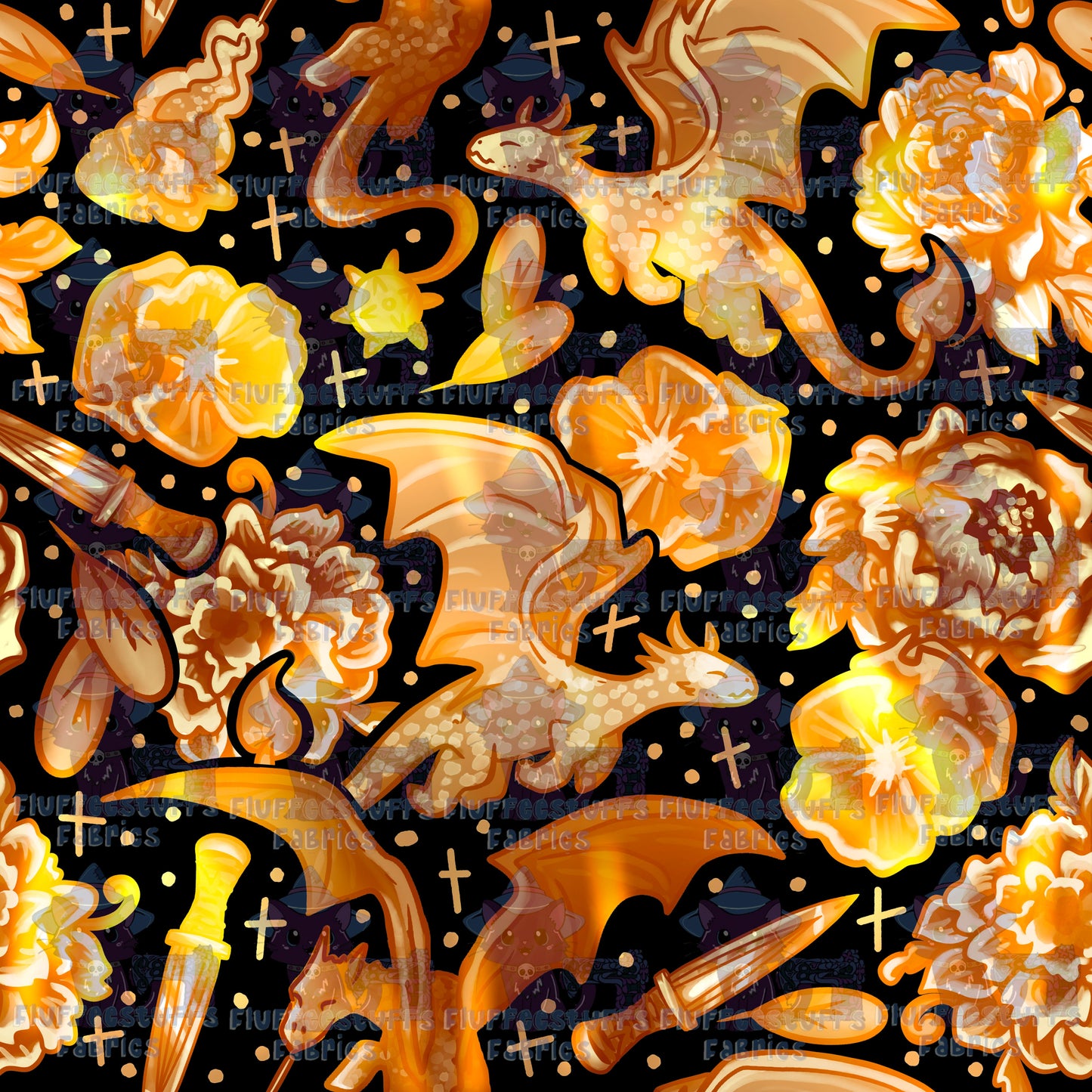 Porcelain Dragons Four Wing Golden Glass