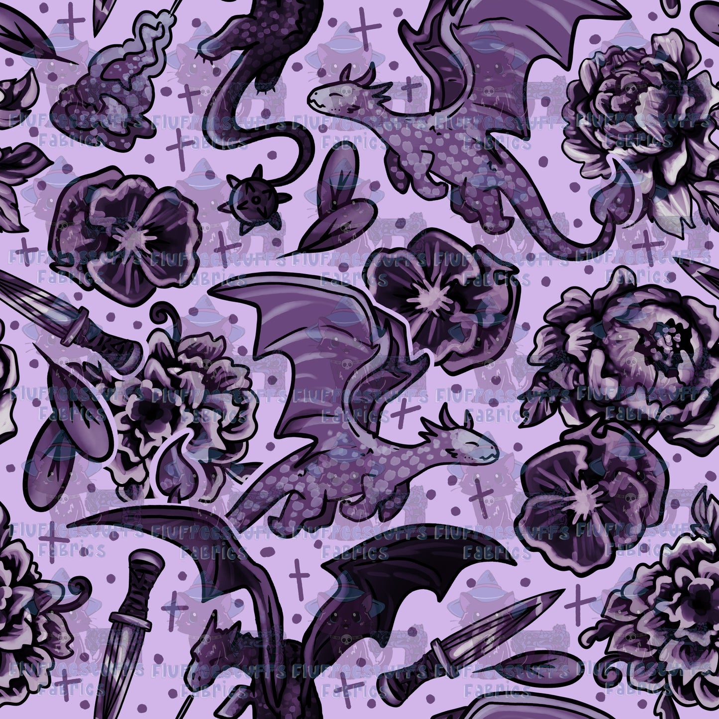 Porcelain Dragons Four Wing Purple