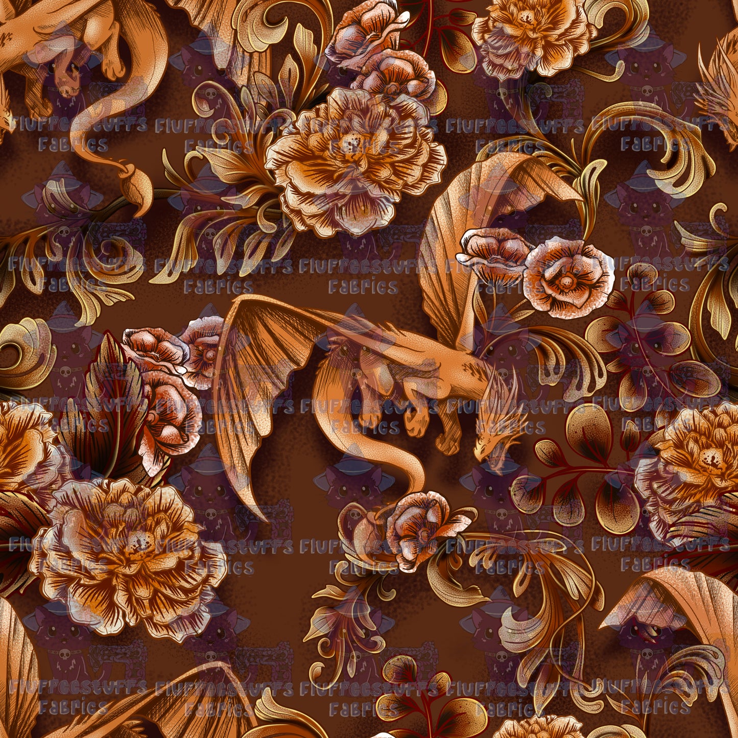 Porcelain Dragons Orange Scorpion Tail