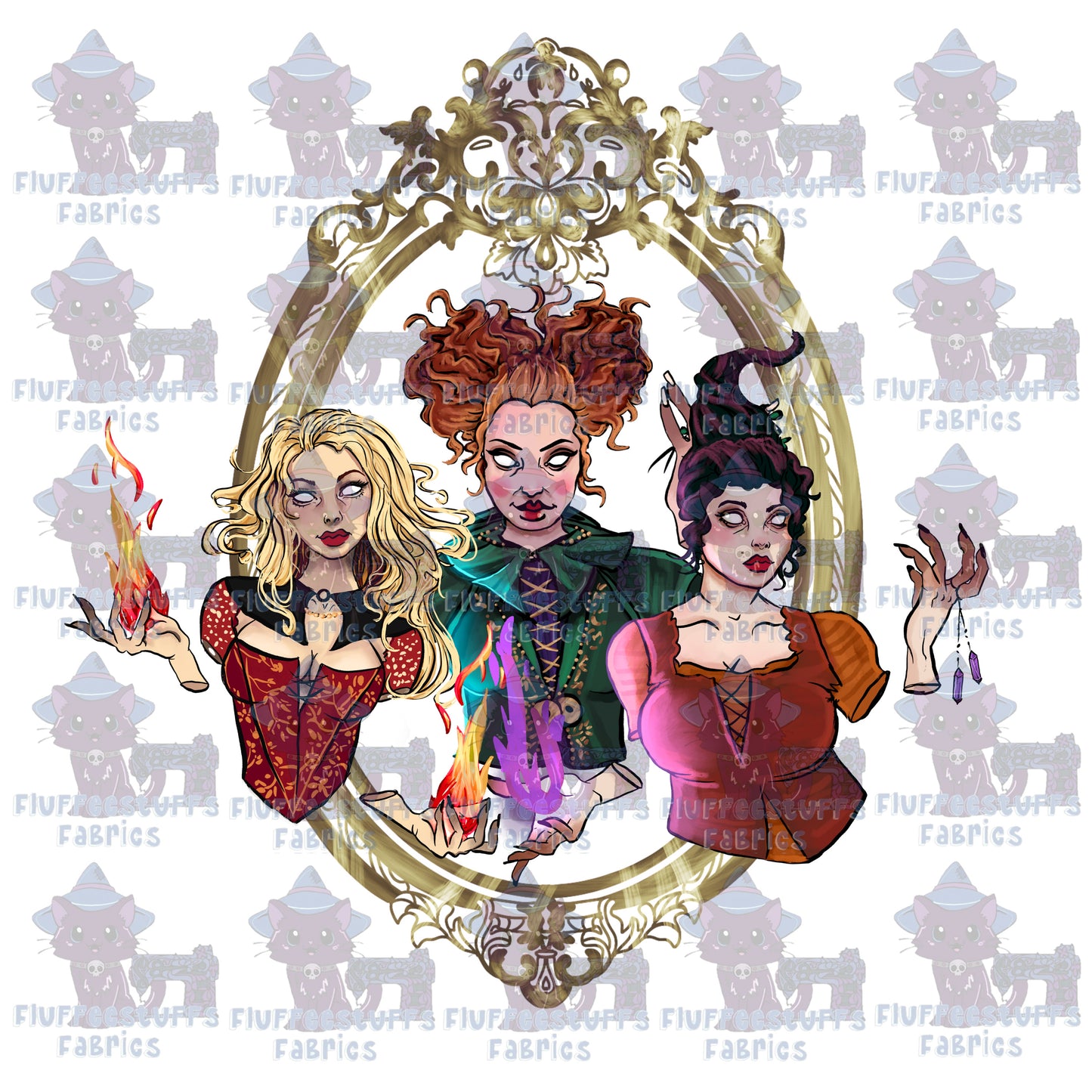 Panel Witchy Sisters Framed