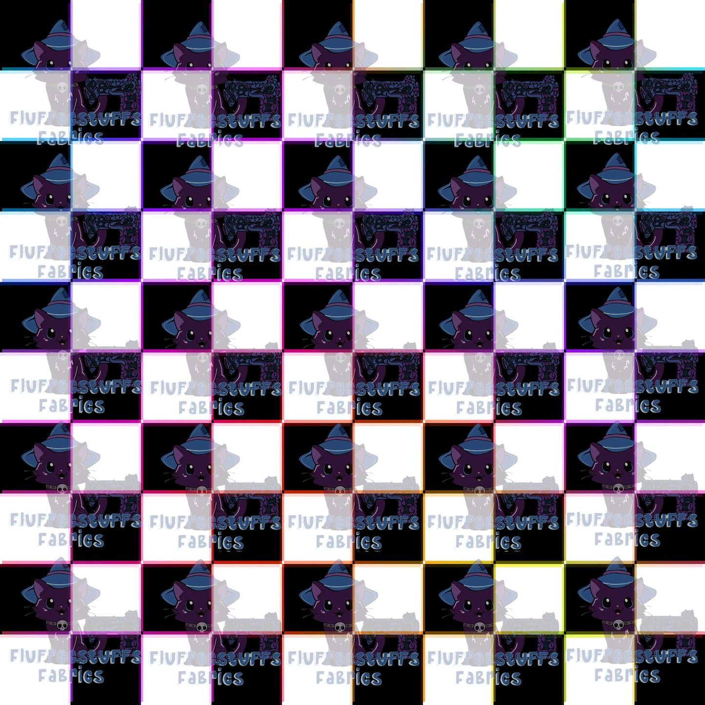 Rainbow Outlined Checker