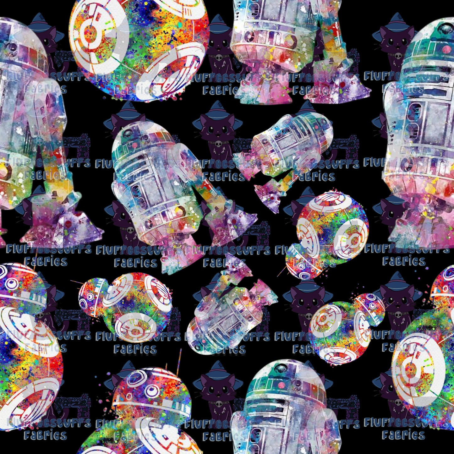 Space Wars Watercolor Robot