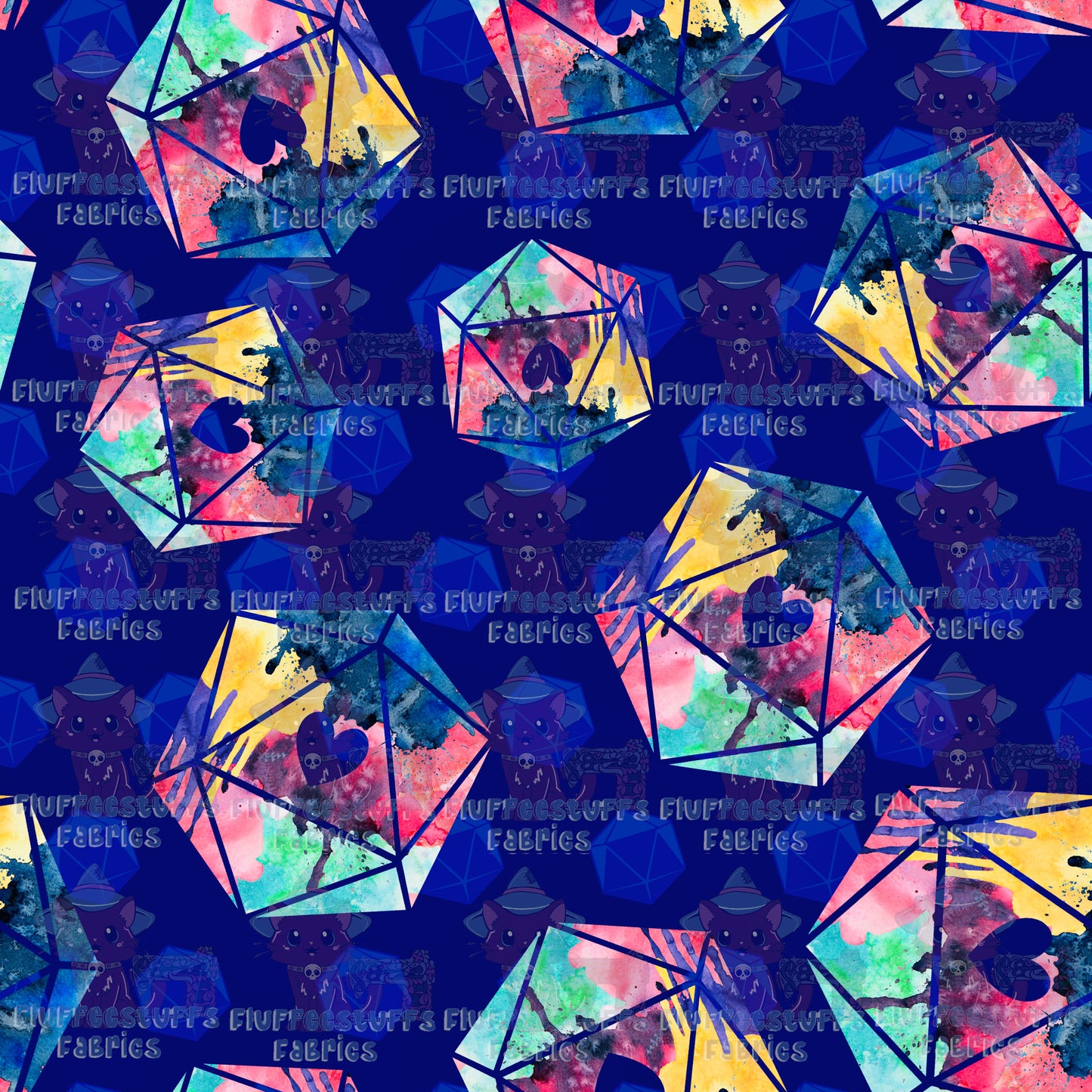 DnD Watercolor Heart Dice