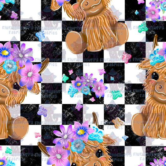 Adorable Highland Cow Checker
