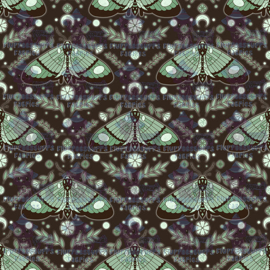 AmberLily Moonlit Moths Green