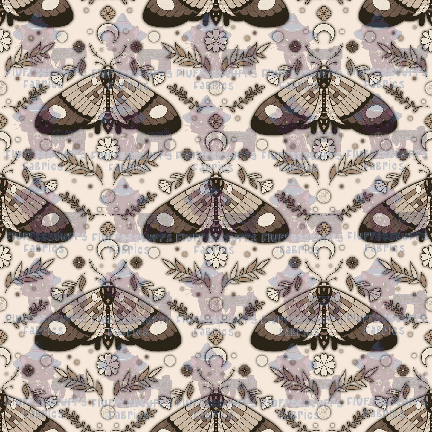 AmberLily Moonlit Moths Taupe