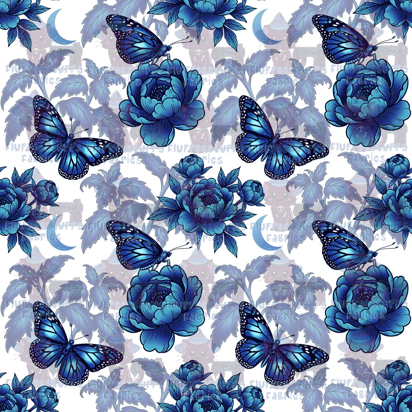AmberLily Porcelain Blue Butterflies