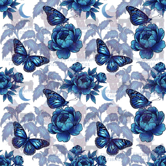 AmberLily Porcelain Blue Butterflies