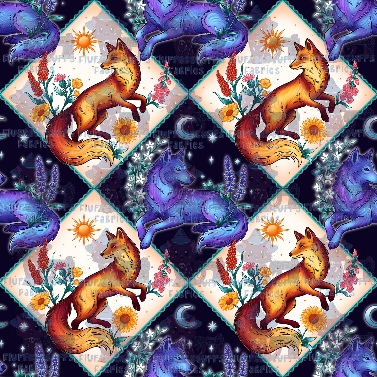 Animal Patchwork Day and Night