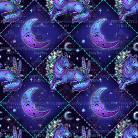 Animal Patchwork Lunar Wolf