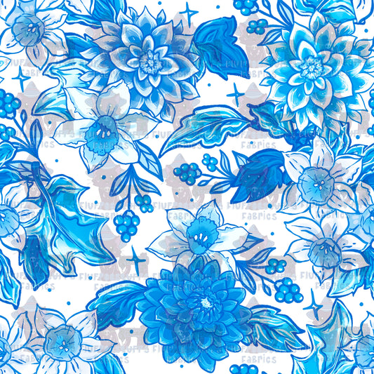 Blue Porcelain Hex Garden A_
