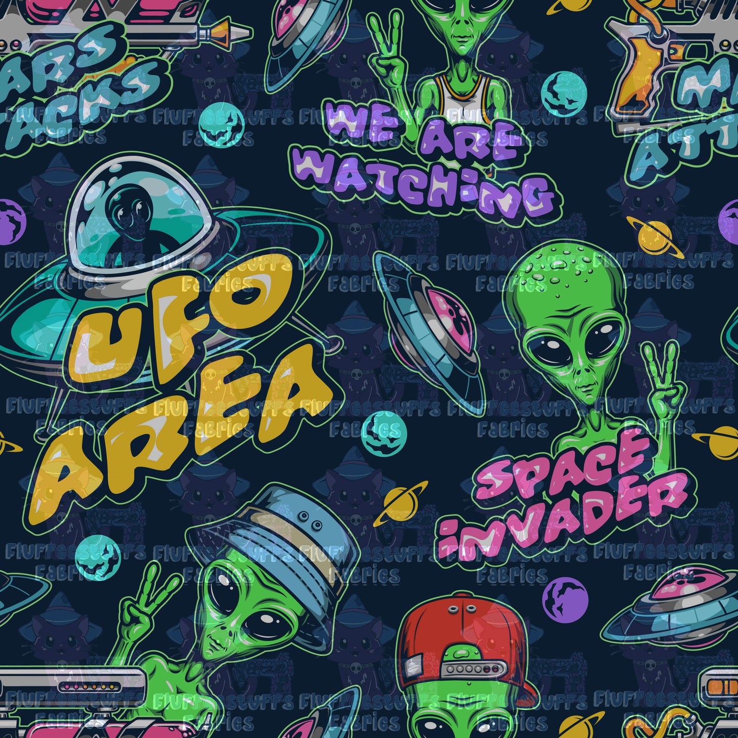 Cartoon Alien UFO