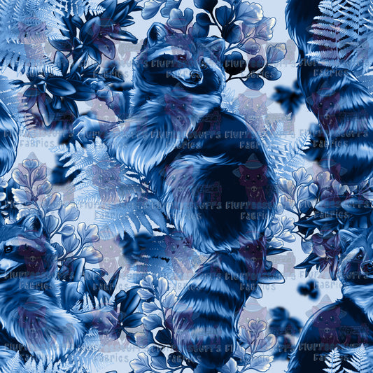 Citrus Critters Raccoon Blue Porcelain_