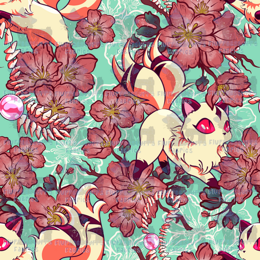 Demon Half Breed Floral Kitsune Pup