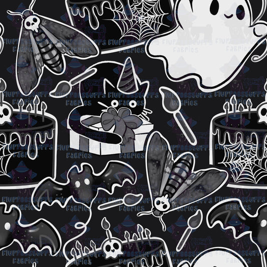 Haunted Birthday Monochrome