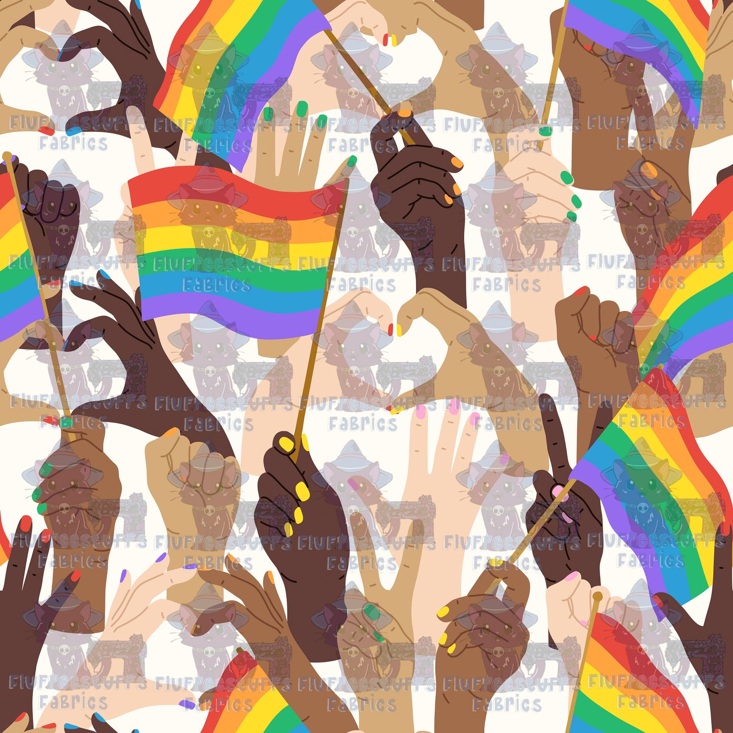 LGBTQ+ Pride Flags in Hands