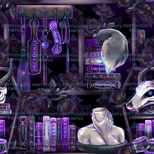 Library Shelves Dark Romance Purple
