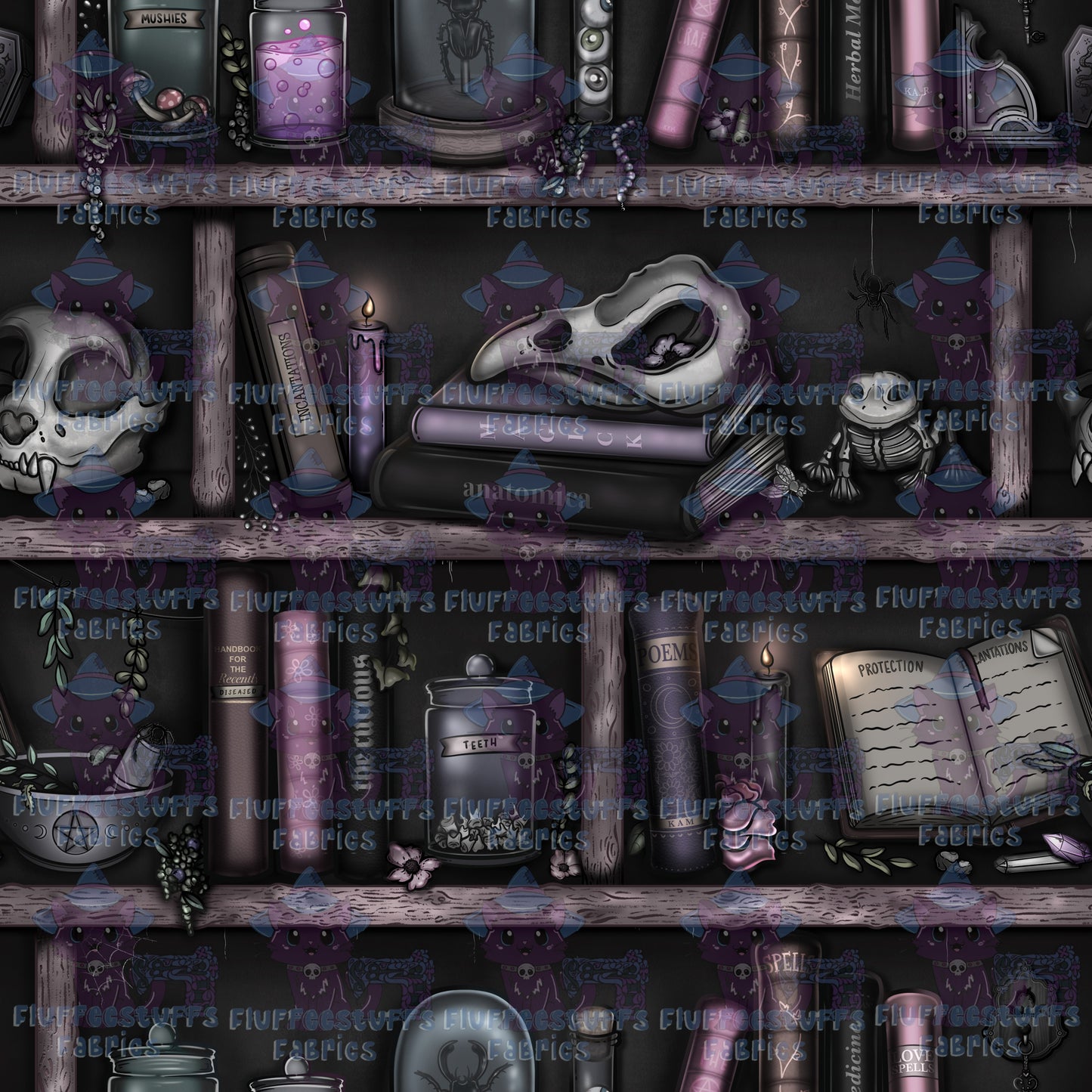 Library Shelves Witches Stash Night