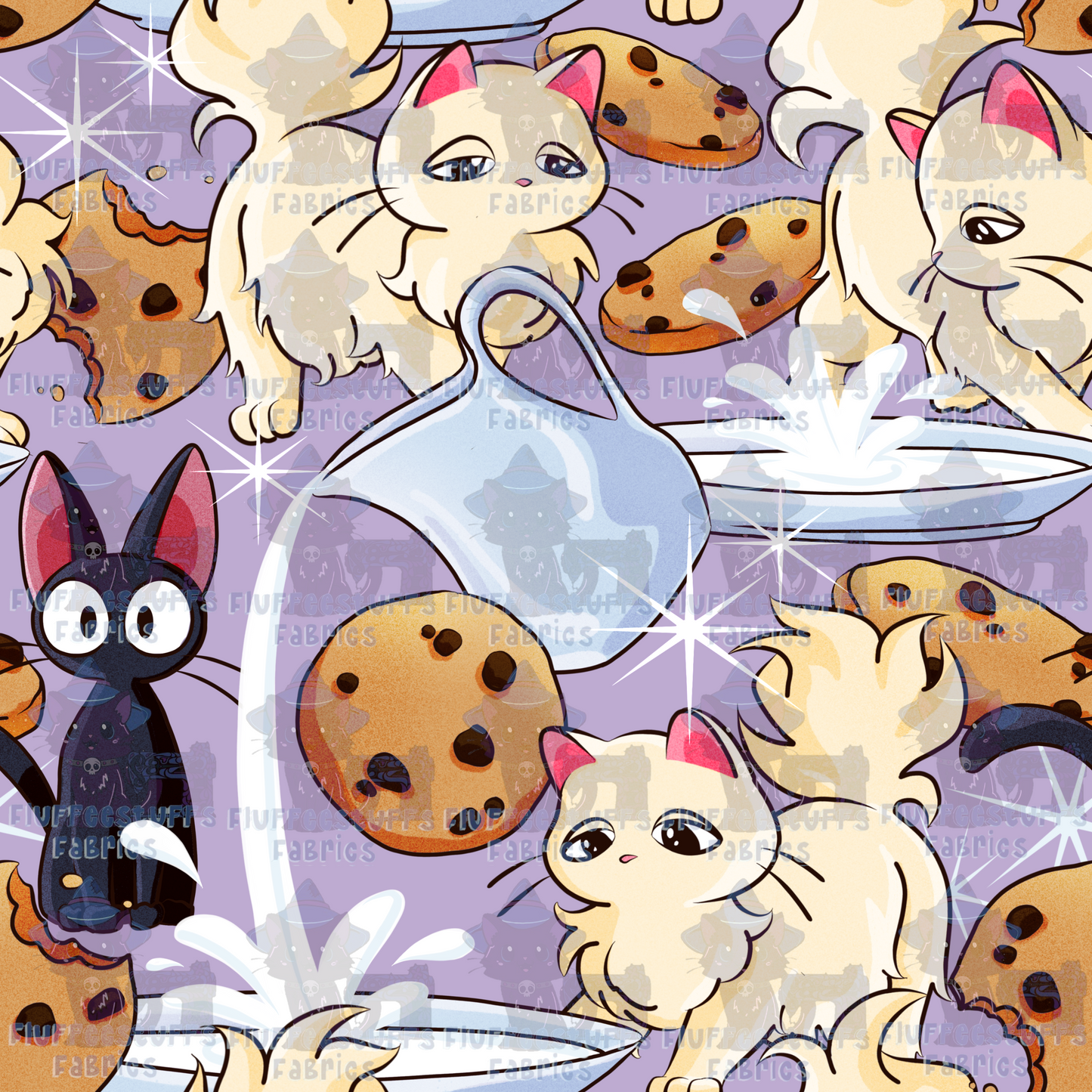 Kittens and Cookies Purple