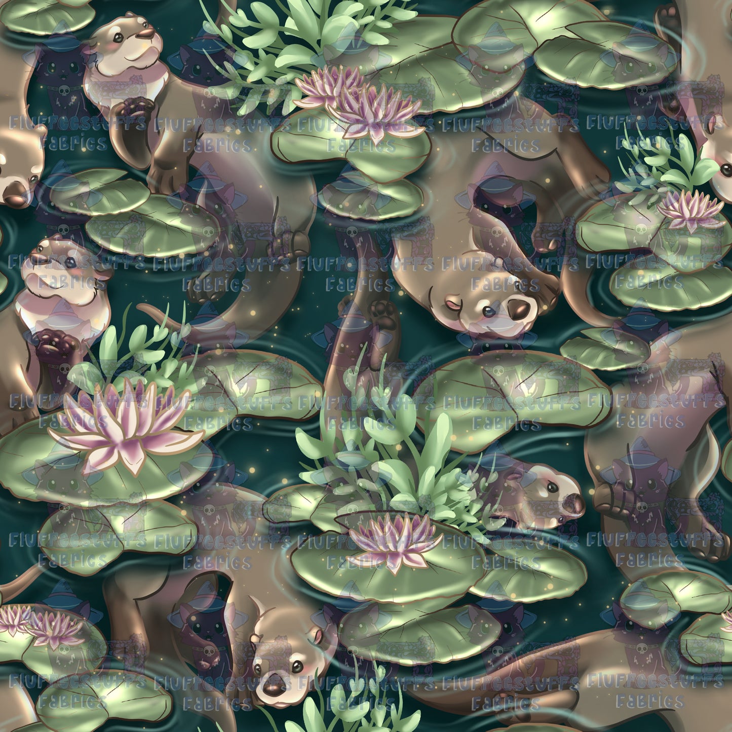 Otters and Lily Pads